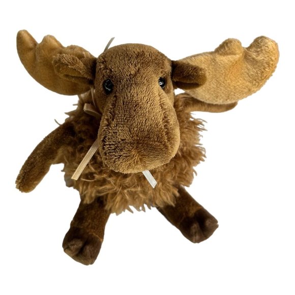Douglas Bull Moose with Antlers Cuddle‎ Toy Brown Plush 9" Stuffed Animal 789 - Picture 1 of 12